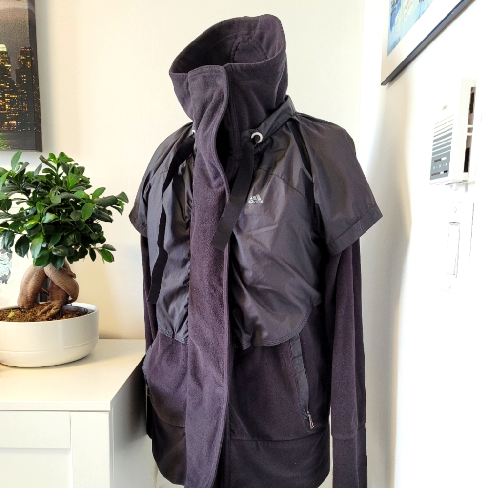 Adidas Fleece Rain Running Sweater Jacket Black Clima Warm